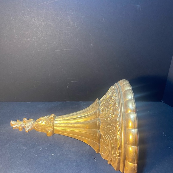Vintage Burwood Wall Pocket Vase Gold Gilt Hollywood Regency MCM12-1/2” Tall - Picture 7 of 7